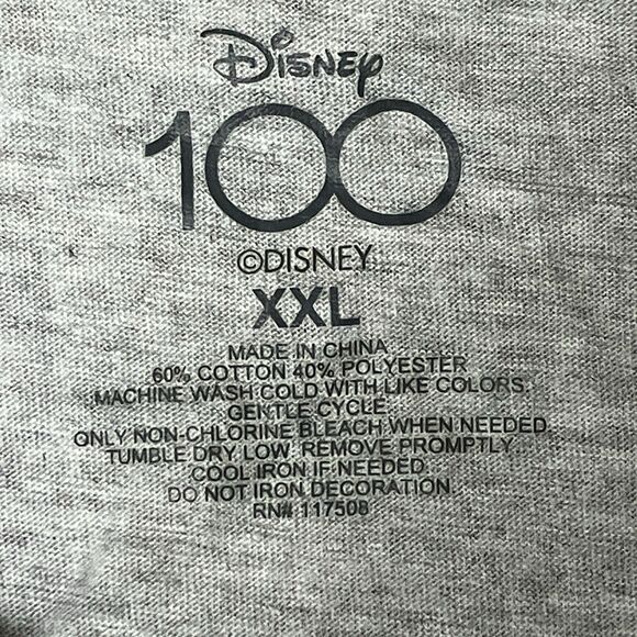 Disney T-Shirt Mens XXL Gray 100 Years Of Wonder Mickey Mouse Graphic Print New - Picture 4 of 8